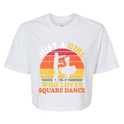 Square Dance Vintage Just A Who Loves Square Dance Meaningful Gift Bella+Canvas Jersey Crop Tee