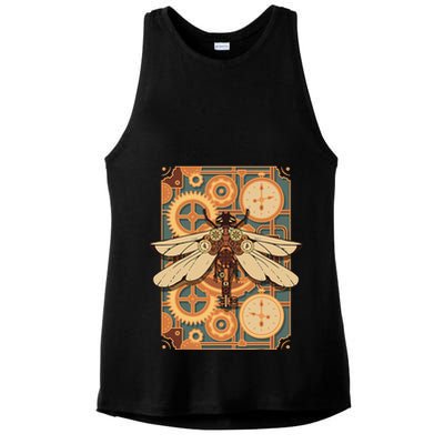 Steampunk Dragonfly Victorian Art Mechanical Steam Punk Ladies PosiCharge Tri-Blend Wicking Tank