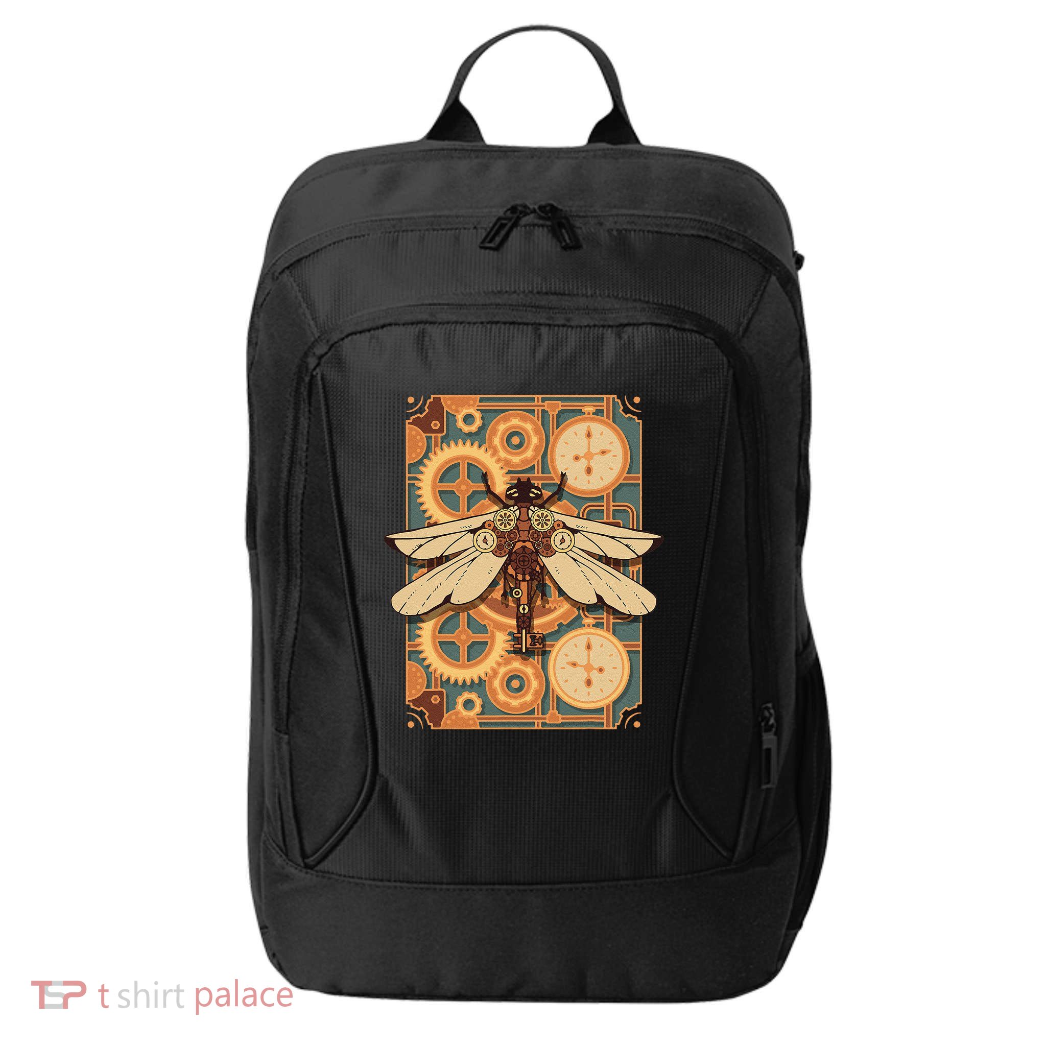 Steampunk Dragonfly Victorian Art Mechanical Steam Punk City Backpack