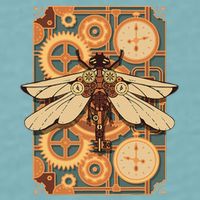 Steampunk Dragonfly Victorian Art Mechanical Steam Punk Sueded Cloud Jersey T-Shirt