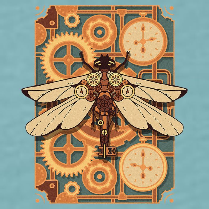 Steampunk Dragonfly Victorian Art Mechanical Steam Punk Sueded Cloud Jersey T-Shirt