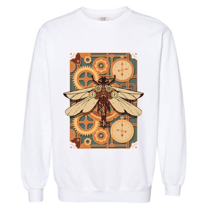 Steampunk Dragonfly Victorian Art Mechanical Steam Punk Garment-Dyed Sweatshirt