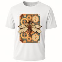 Steampunk Dragonfly Victorian Art Mechanical Steam Punk Cooling Performance Crew T-Shirt