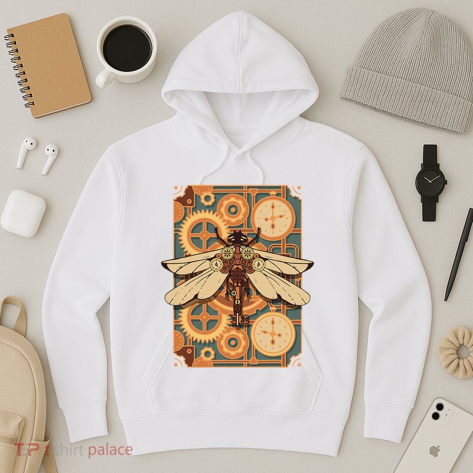 Steampunk Dragonfly Victorian Art Mechanical Steam Punk Hoodie