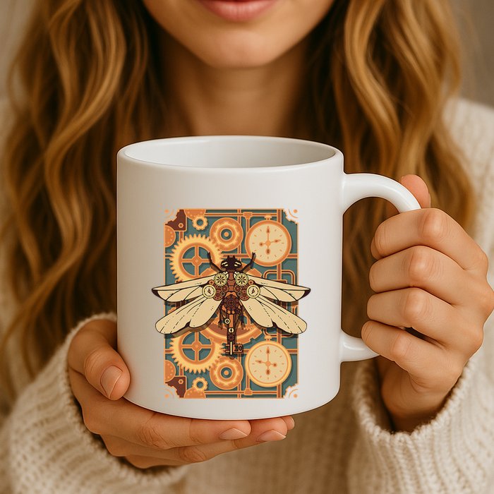 Steampunk Dragonfly Victorian Art Mechanical Steam Punk Mug