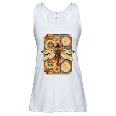 Steampunk Dragonfly Victorian Art Mechanical Steam Punk Ladies Essential Flowy Tank