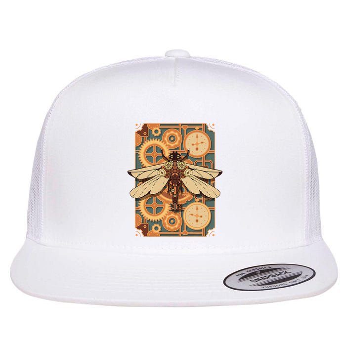 Steampunk Dragonfly Victorian Art Mechanical Steam Punk Flat Bill Trucker Hat