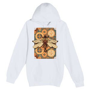 Steampunk Dragonfly Victorian Art Mechanical Steam Punk Premium Pullover Hoodie