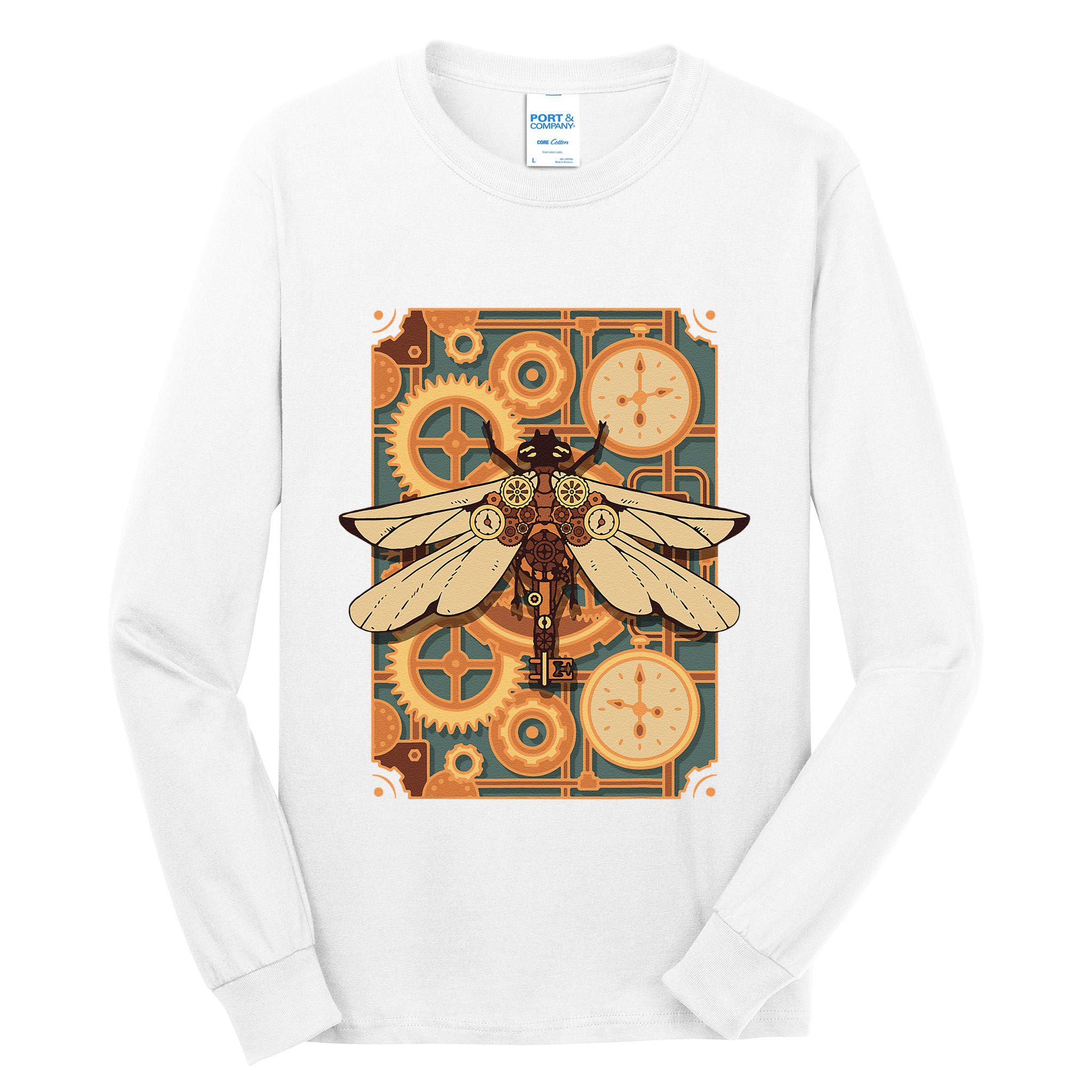 Steampunk Dragonfly Victorian Art Mechanical Steam Punk Tall Long Sleeve T-Shirt