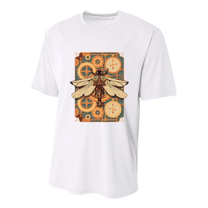 Steampunk Dragonfly Victorian Art Mechanical Steam Punk Youth Performance Sprint T-Shirt