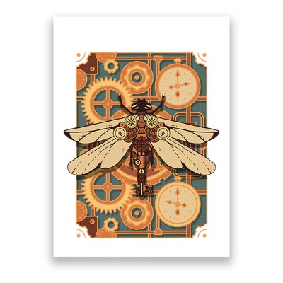 Steampunk Dragonfly Victorian Art Mechanical Steam Punk Poster