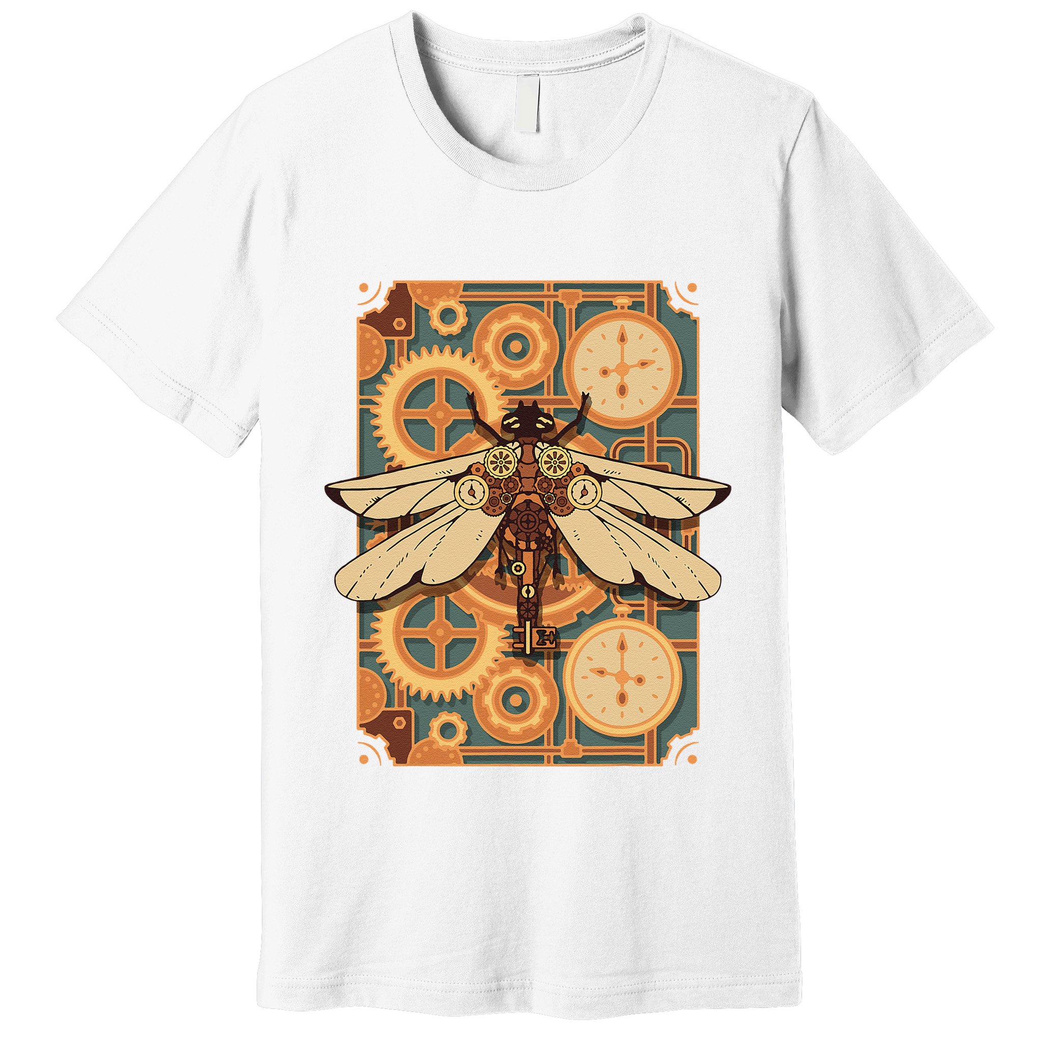 Steampunk Dragonfly Victorian Art Mechanical Steam Punk Premium T-Shirt