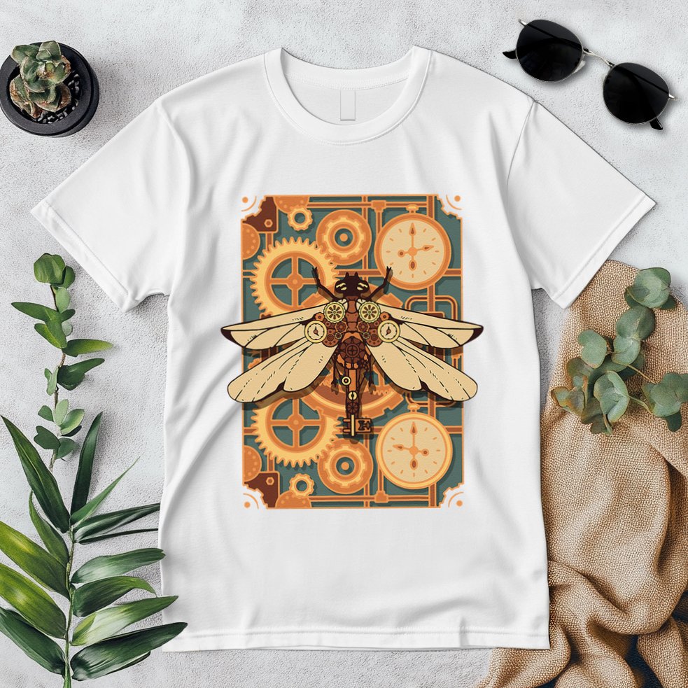 Steampunk Dragonfly Victorian Art Mechanical Steam Punk Premium T-Shirt