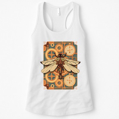 Steampunk Dragonfly Victorian Art Mechanical Steam Punk Womens Tank Top