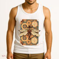 Steampunk Dragonfly Victorian Art Mechanical Steam Punk Tank Top