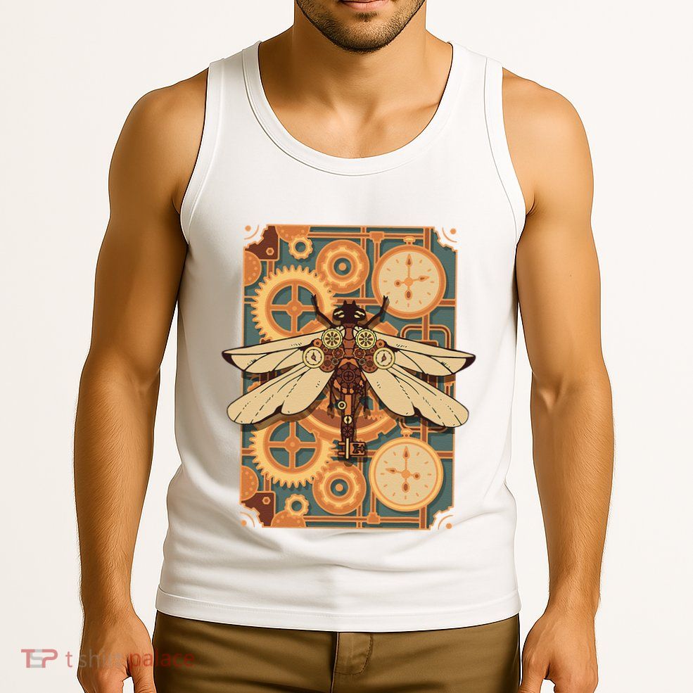 Steampunk Dragonfly Victorian Art Mechanical Steam Punk Tank Top