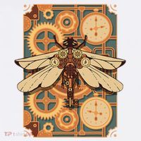 Steampunk Dragonfly Victorian Art Mechanical Steam Punk Tank Top