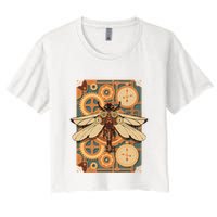 Steampunk Dragonfly Victorian Art Mechanical Steam Punk Crop Top