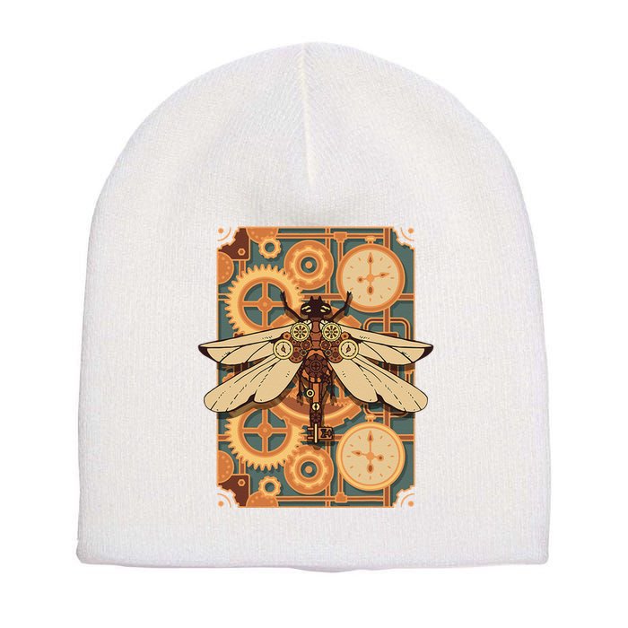 Steampunk Dragonfly Victorian Art Mechanical Steam Punk Short Acrylic Beanie