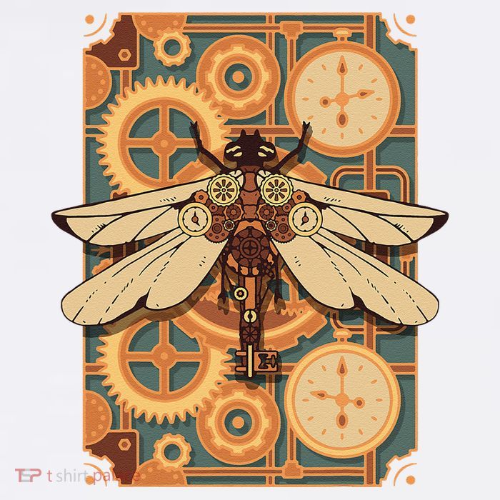 Steampunk Dragonfly Victorian Art Mechanical Steam Punk Short Acrylic Beanie