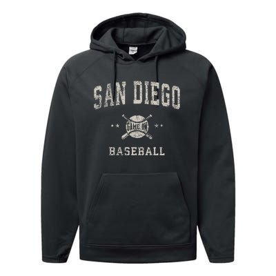 San Diego Vintage Baseball Throwback Performance Fleece Hoodie