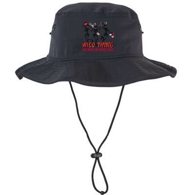 Skeleton Dancing Valentine Wild Thing You Make My Heart Sing Gift Bucket Hat