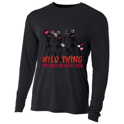 Skeleton Dancing Valentine Wild Thing You Make My Heart Sing Gift Cooling Performance Long Sleeve Crew
