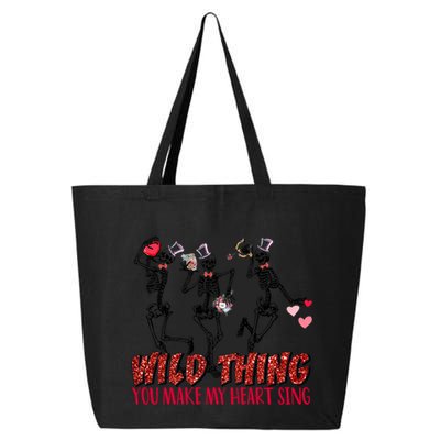 Skeleton Dancing Valentine Wild Thing You Make My Heart Sing Gift 25L Jumbo Tote