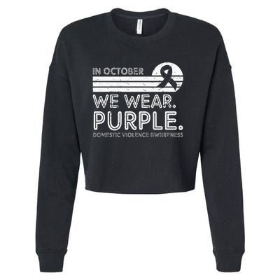 Support Domestic Violence Awareness with Purple October Cropped Pullover Crew