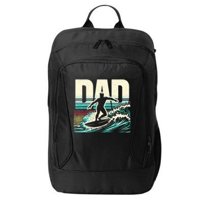 Surfer Dad Vintage Surfing Lover FatherS Day Gift City Backpack