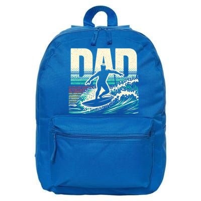 Surfer Dad Vintage Surfing Lover FatherS Day Gift 16 in Basic Backpack