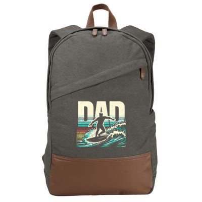 Surfer Dad Vintage Surfing Lover FatherS Day Gift Cotton Canvas Backpack