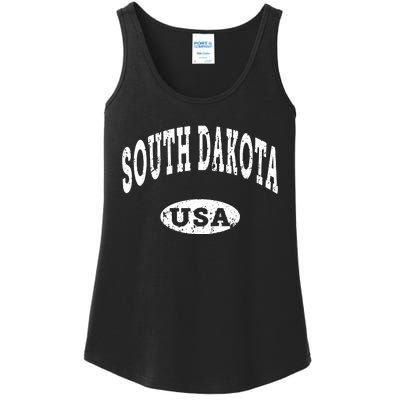 South Dakota Vintage Distressed Usa Ladies Essential Tank