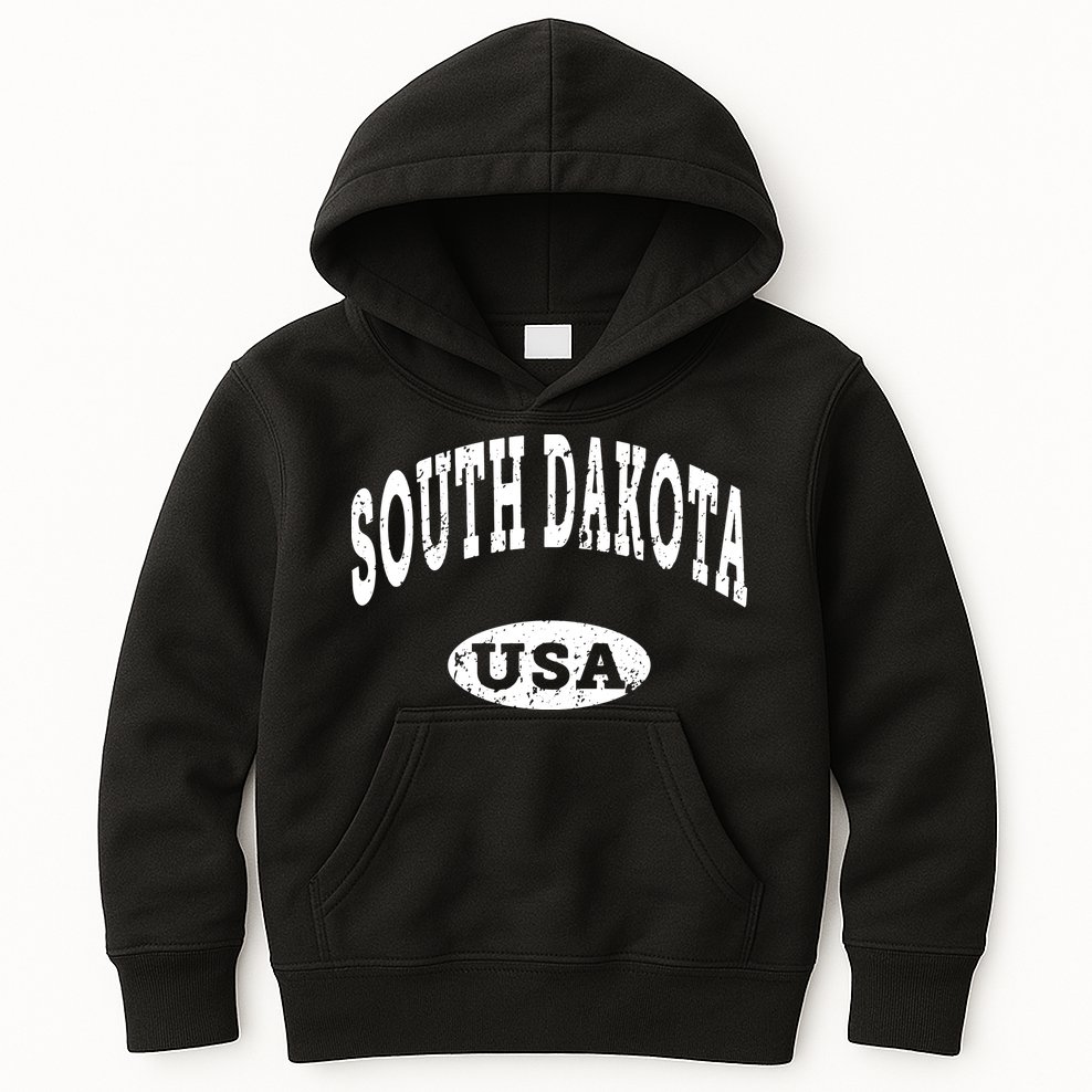 South Dakota Vintage Distressed Usa Kids Hoodie