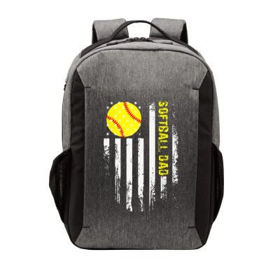 Softball Dad Vintage American Flag Father's Day Vector Backpack