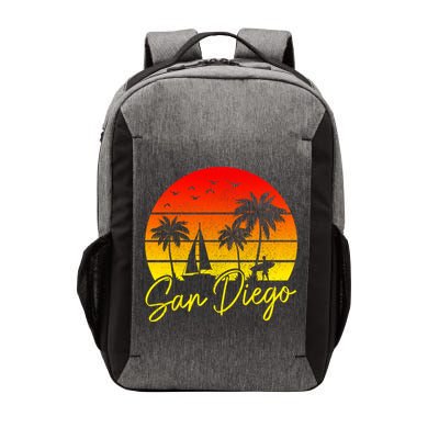 San Diego Vintage Sunset California Sailing Surfer San Diego Vector Backpack
