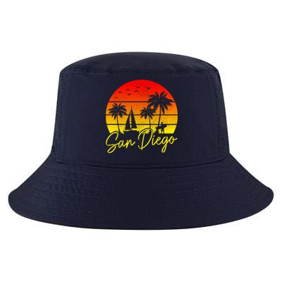 San Diego Vintage Sunset California Sailing Surfer San Diego Cool Comfort Performance Bucket Hat