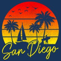 San Diego Vintage Sunset California Sailing Surfer San Diego Sweatshirt