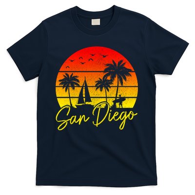 San Diego Vintage Sunset California Sailing Surfer San Diego T-Shirt
