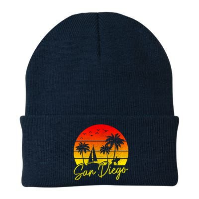 San Diego Vintage Sunset California Sailing Surfer San Diego Beanie