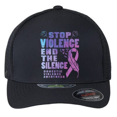 Stop Domestic Violence End Silence Awareness Flexfit Unipanel Trucker Cap