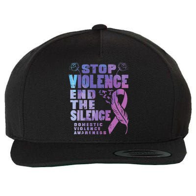 Stop Domestic Violence End Silence Awareness Wool Snapback Cap