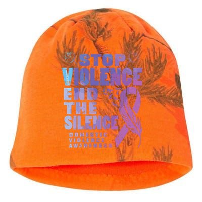 Stop Domestic Violence End Silence Awareness Kati - Camo Knit Beanie