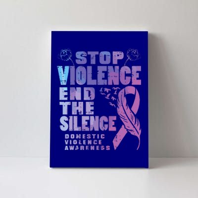 Stop Domestic Violence End Silence Awareness Canvas