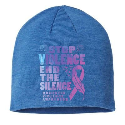 Stop Domestic Violence End Silence Awareness Sustainable Beanie