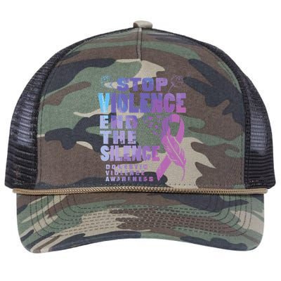 Stop Domestic Violence End Silence Awareness Retro Rope Trucker Hat Cap