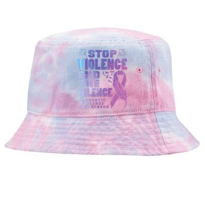 Stop Domestic Violence End Silence Awareness Tie-Dyed Bucket Hat