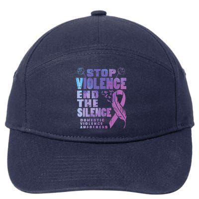 Stop Domestic Violence End Silence Awareness 7-Panel Snapback Hat