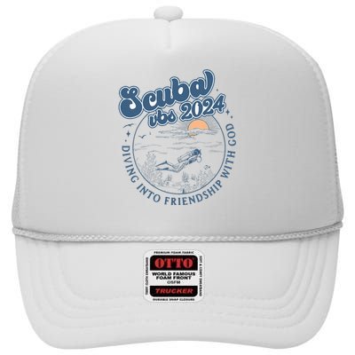 Scuba Diving Vbs 2024 Diving Into Friendship With God High Crown Mesh Back Trucker Hat