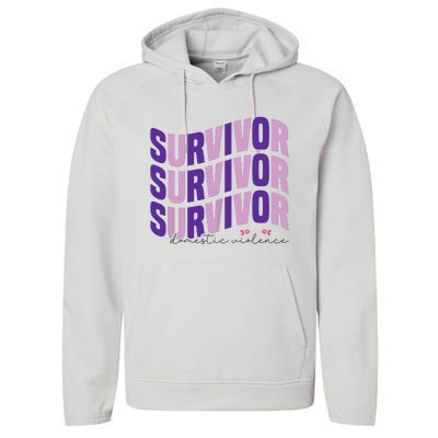 Survivor Domestic Violence Awareness Month 2024 Performance Fleece Hoodie